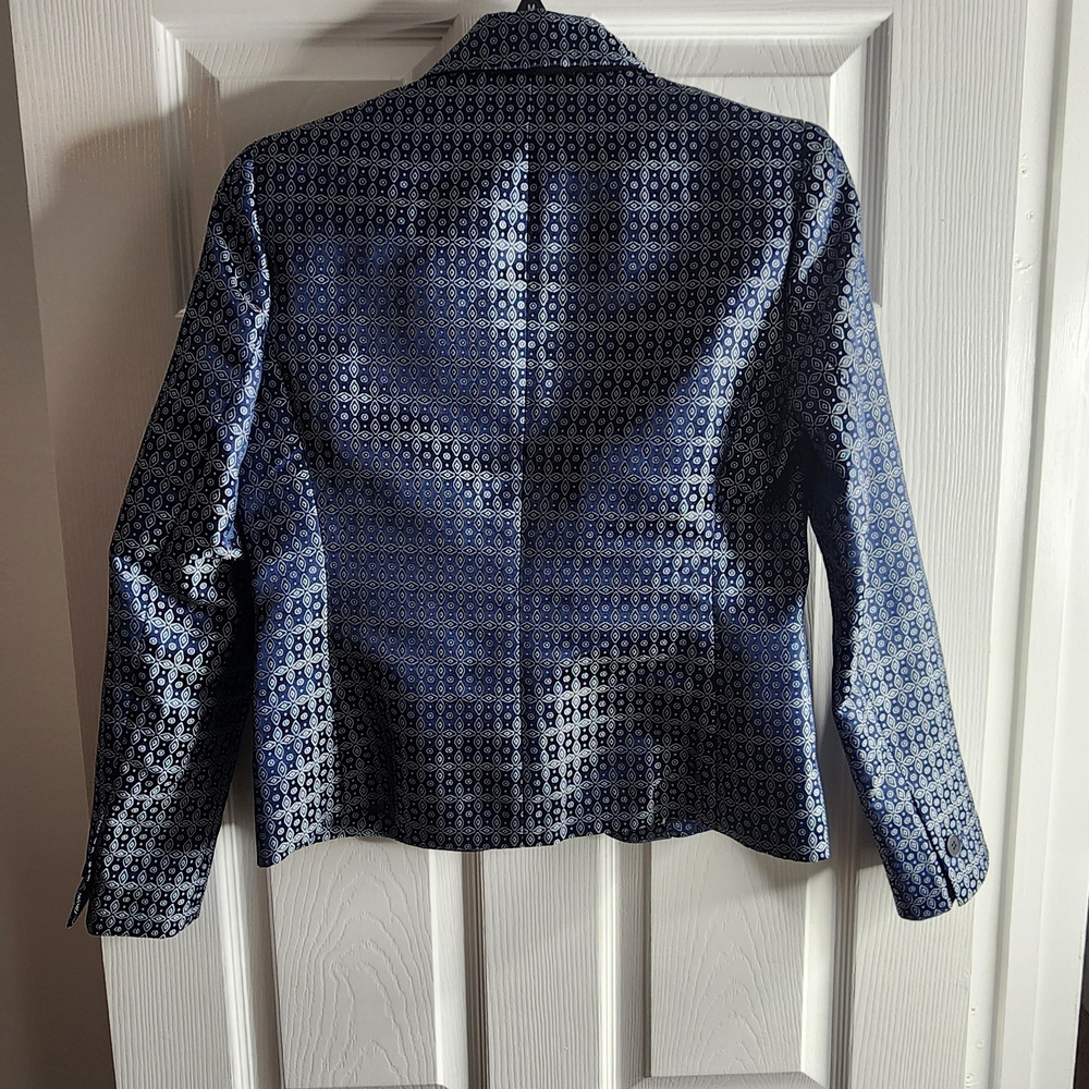 Anne Klein Navy Patterned Blazer - image 3